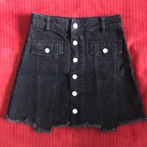 1 Zara black button front jean skirt EUC